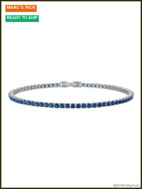 14K Gold Plated 2mm Tennis Bracelet Dainty Stackable CZ